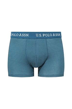 U.S. POLO ASSN. Erkek Baskılı-Lacivert-Yeşil 3 lü Boxer 