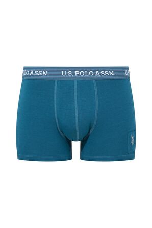 U.S. POLO ASSN. Erkek Baskılı-Lacivert-Yeşil 3 lü Boxer 