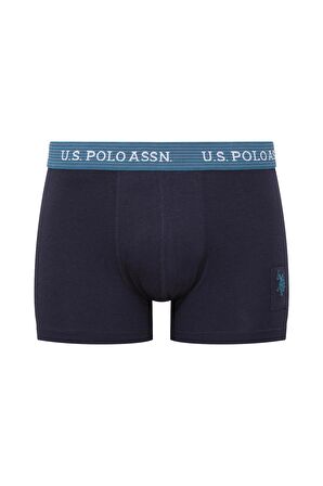 U.S. POLO ASSN. Erkek Baskılı-Lacivert-Yeşil 3 lü Boxer 