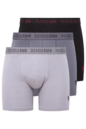 U.S. POLO ASSN. Erkek Siyah-Gri-Antrasit 3 lü Boxer 