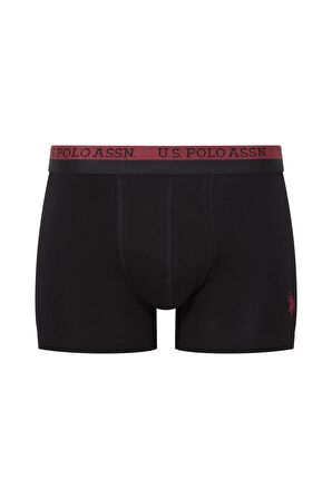 U.S. POLO ASSN. Erkek Baskılı-Bordo-Siyah 3 lü Boxer 