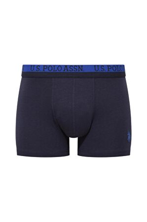 U.S. POLO ASSN. Erkek Baskılı-Lacivert-Saks 3 lü Boxer 