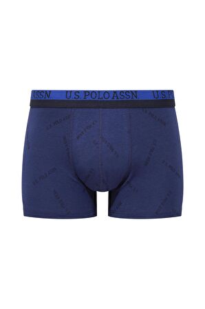 U.S. POLO ASSN. Erkek Baskılı-Lacivert-Saks 3 lü Boxer 