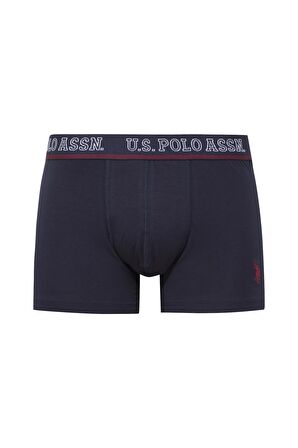 U.S. POLO ASSN. Erkek Bordo-Lacivert-Baskılı 3 lü Boxer 