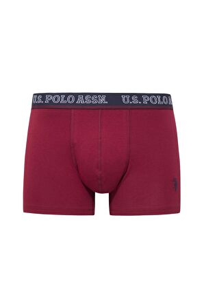 U.S. POLO ASSN. Erkek Bordo-Lacivert-Baskılı 3 lü Boxer 