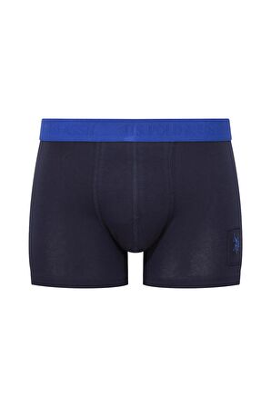 U.S. POLO ASSN. Erkek Saks-Lacivert-Baskılı 3 lü Boxer 