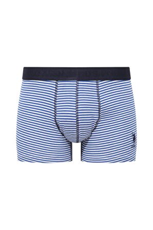 U.S. POLO ASSN. Erkek Saks-Lacivert-Baskılı 3 lü Boxer 