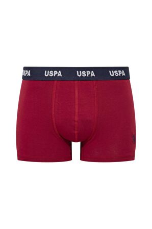 U.S. POLO ASSN. Erkek Gri Melanj-Bordo-Baskılı 3 lü Boxer 