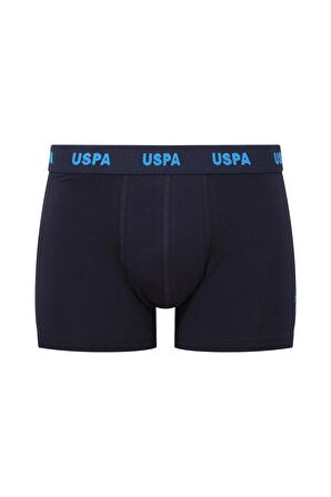 U.S. POLO ASSN. Erkek Lacivert-Saks-Baskılı 3 lü Boxer 