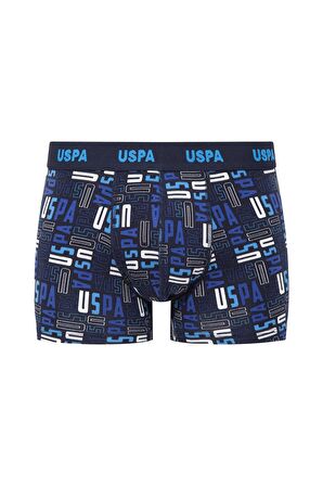 U.S. POLO ASSN. Erkek Lacivert-Saks-Baskılı 3 lü Boxer 