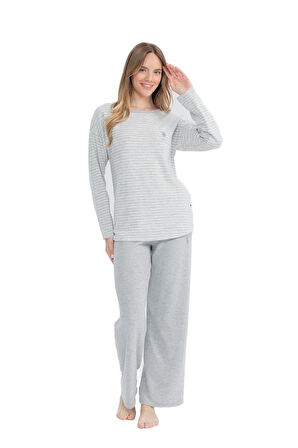 U.S POLO 17083 KADIN YUVARLAK YAKA PİJAMA TAKIM