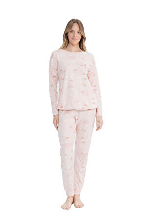 U.S POLO 17120 KADIN YUVARLAK YAKA PİJAMA TAKIM