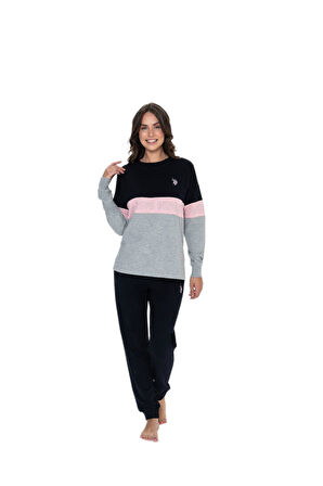 U.S. Polo Assn. Kadın Gri Melanj Pijama Takımı 17072 