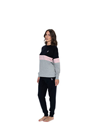 U.S. Polo Assn. Kadın Gri Melanj Pijama Takımı 17072 