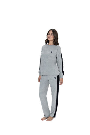 U.S. Polo Assn. Kadın Gri Melanj Pijama Takım 17076 