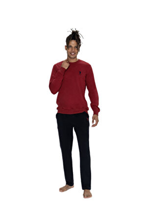 U.S. Polo Assn. Erkek Bordo Pijama Takım 18847 