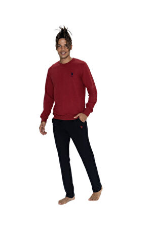 U.S. Polo Assn. Erkek Bordo Pijama Takım 18847 