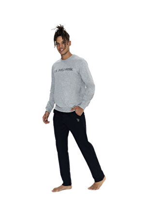 U.S. Polo Assn. Erkek Gri Melanj Pijama Takım18858 