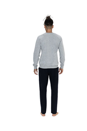 U.S. Polo Assn. Erkek Gri Melanj Pijama Takım18858 