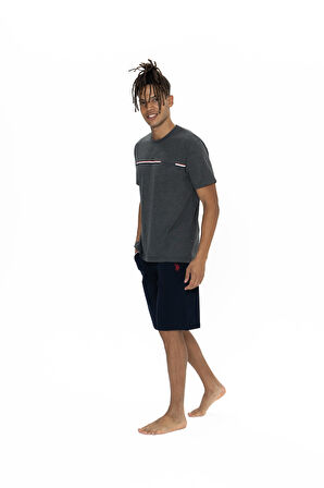 U.S. Polo Assn. Erkek Antrasit Melanj Şort Takım 