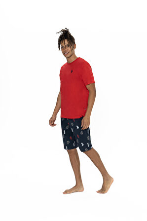 U.S. Polo Assn. Erkek Kırmızı Şort Takım 