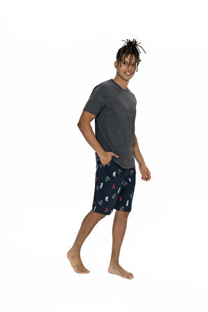 U.S. Polo Assn. Erkek Antrasit Melanj Şort Takım 
