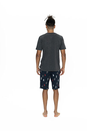 U.S. Polo Assn. Erkek Antrasit Melanj Şort Takım 