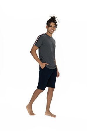 U.S. Polo Assn. Erkek Antrasit Melanj Şort Takım 