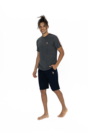 U.S. Polo Assn. Erkek Antrasit Melanj Şort Takım 