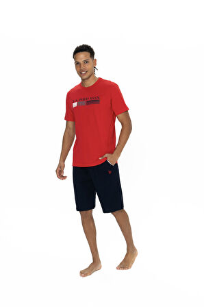 U.S. Polo Assn. Erkek Kırmızı Şort Takım 