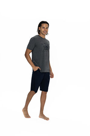 U.S. Polo Assn. Erkek Antrasit Melanj Şort Takım 