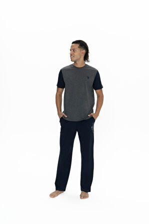 U.S. Polo Assn. Erkek Antrasit Melanj Pijama Takım 