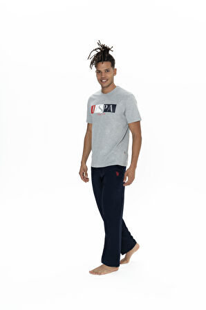 U.S. Polo Assn. Erkek Gri Melanj Pijama Takım 