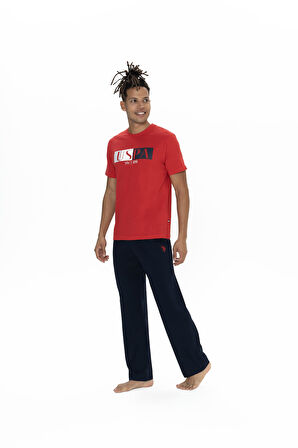 U.S. Polo Assn. Erkek Kırmızı Pijama Takım 