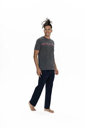 U.S. Polo Assn. Erkek Antrasit Melanj Pijama Takım 