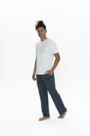 U.S. Polo Assn. Erkek Ekru 3 Lü Pijama Takım 