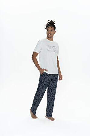 U.S. Polo Assn. Erkek Ekru 3 Lü Pijama Takım 