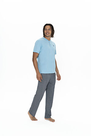 U.S. Polo Assn. Erkek Mavi Pijama Takım 