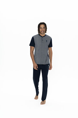 U.S. Polo Assn. Erkek Lacivert 3 Lü Pijama Takım 