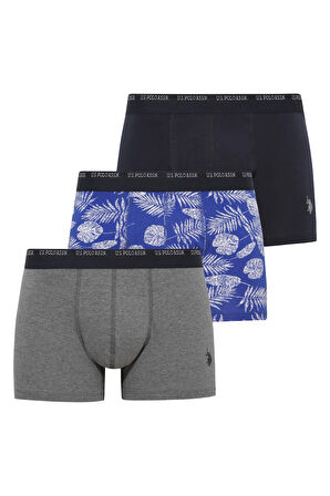 U.S. Polo Assn.  Erkek Lacivert-Sax-Antrasit-Melanj 3 lü Boxer 