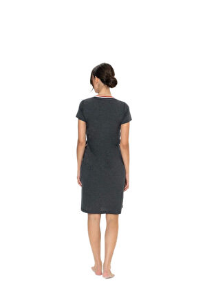 U.S. Polo Assn. Kadın Antrasit Melanj Gecelik 20007 