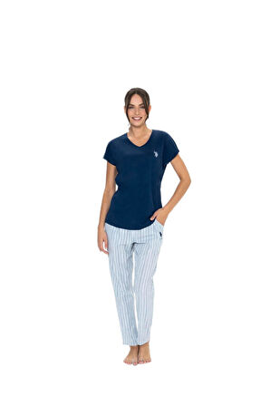 U.S. Polo Assn. Kadın Lacivert Pijama Takım 20019 