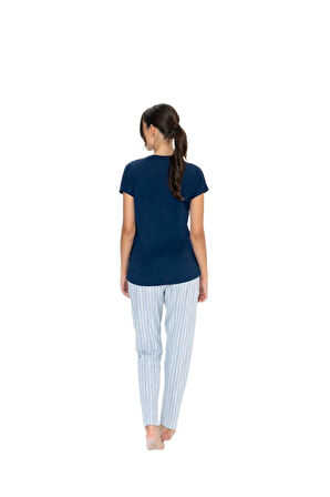 U.S. Polo Assn. Kadın Lacivert Pijama Takım 20019 