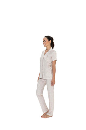 U.S. Polo Assn. Kadın Bej Pijama Takım 20051