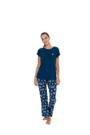 U.S. Polo Assn. Kadın Lacivert Pijama Takım 20105 