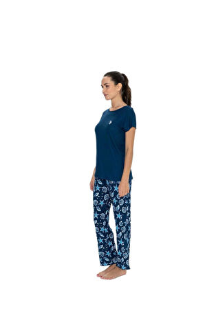 U.S. Polo Assn. Kadın Lacivert Pijama Takım 20105 