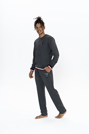 U.S. Polo Assn. Erkek Antrasit Melanj Ev Giyim 