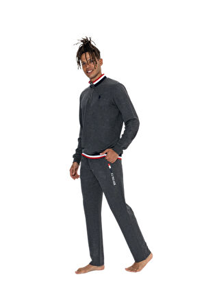 U.S. Polo Assn. Erkek Antrasit Melanj Pijama Takım 18922 