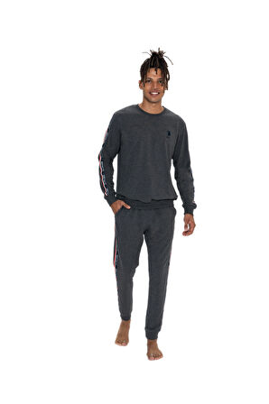 U.S. Polo Assn. Erkek Antrasit Melanj Pijama Takım 18923