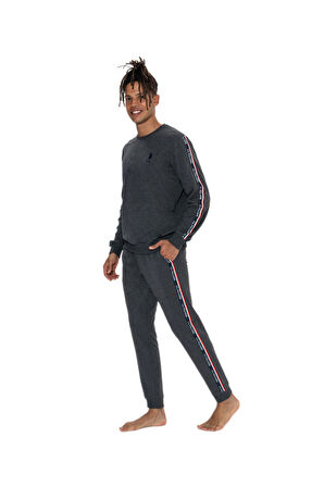 U.S. Polo Assn. Erkek Antrasit Melanj Pijama Takım 18923